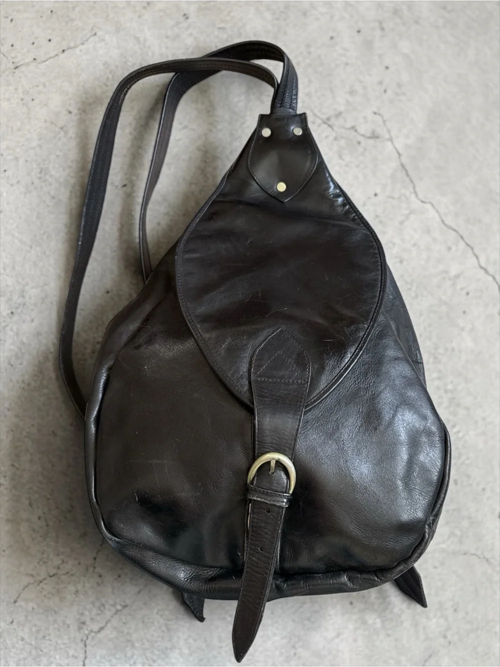 Vintage Wilsons Leather Handcrafted Black Leather Backpack Men’s Plaid Lined